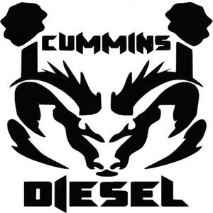 Vinyl Decal for Window - Cummins Diesel Ram Logo